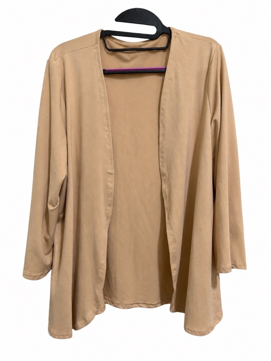 Sweaters - Beige Open Front Cardigan